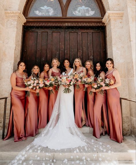 Bridesmaid Dresses Terra Cotta Pink, Terra Cotta Satin Bridesmaid Dresses, Rose Pink Dresses Bridesmaid, Rosey Sunset Bridesmaid Dresses, Dusty Rosebridesmaid Dress, Lulu Bridesmaids Dresses, Rust Pink Bridesmaid Dress, Coral Orange Bridesmaid Dresses, Champagne Orange Bridesmaid Dresses