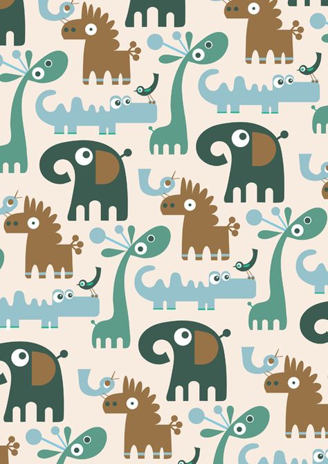 Repeat Pattern Characters by Stephanie Hinton, via Behance Repeat Pattern Illustration, Kids Prints Design, Baby Prints Pattern Design, Pet Pattern Illustration, Seamless Animal Pattern, Animal Print Seamless Pattern, Funny Pattern, Jungle Seamless Pattern, Repeated Pattern