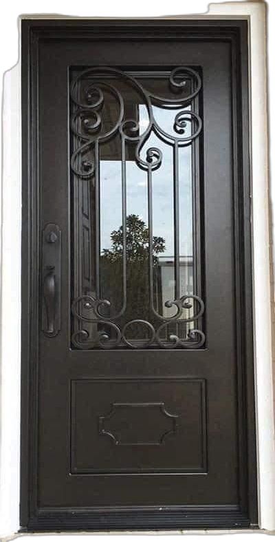 Metal Door Design Outdoor, Wrought Iron Entry Doors, Pintu Interior, Wrought Iron Front Door, Iron Front Door, Iron Entry Doors, Single Door Design, Metal Doors Design, Steel Door Design