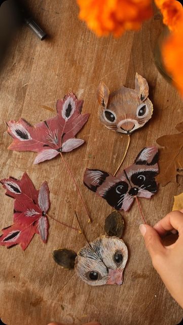 Sibia Torres Padilla | DIYs on Instagram: "Cute little leaf critters using leaves and Paint markers  This is a simple idea that uses only two materials. I do recommend pressing the leaves for a few days in between a thick book. This will prevent the leaves from fading in color and keep them flat. If you use fresh leaves they might get curly after a few days but with this way they will last a long time (years even)  What do you think of this one? Be sure to save it if you want to remember how do draw any specific ones." Thick Book, Pressed Leaves, Leaf Crafts, Fall Inspiration, Painted Leaves, Cool Diy Projects, Leaf Art, Paint Markers, Kids Entertainment