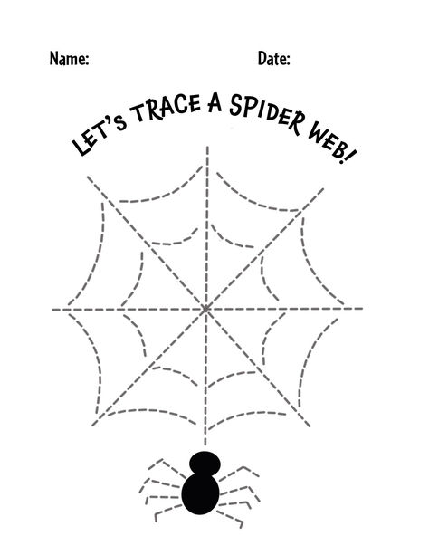 Print your Free October Tracing Sheet for Preschool!  Trace a Spider Web! | Spider Printables for Preschool | Halloween Worksheets for Preschool | October Printables for Preschool Spider Classroom Activities, Spiders Crafts For Preschoolers, Halloween For Preschool Crafts, Prek Tracing Worksheets Free, October Tracing Worksheets, Spider Web Printable Template, Spider Curriculum Preschool, Halloween Directed Drawing Preschool, Spider Counting Preschool