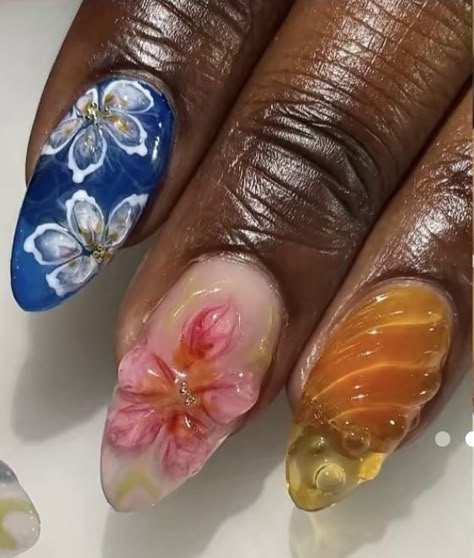 Cute Nail Art Designs, Summery Nails, Classy Acrylic Nails, Cute Nail Art, Beach Nails, Girls Nails, Stylish Nails, Pretty Nails, Cute Nails