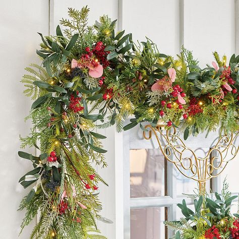 Wreaths on windows indoors