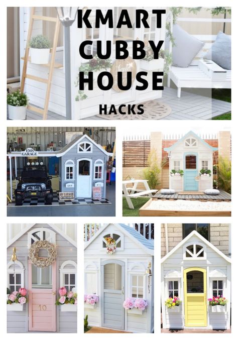 The BEST Kmart Cubby House Hacks Cubby House Hack, Kmart Cubby House, Kmart Cubby, Cubby House Ideas, Cubby Ideas, Kids Cubby Houses, Kids Cubbies, House Hacks, Build A Playhouse