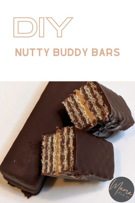 Homemade Debbie Cakes, Nutty Buddy Bars Recipe, Nutty Bar Recipe, Healthy Nutty Buddy, Diy Nutty Buddy Bars, Nutty Buddy Cookies, Nutty Bar Dessert, Nutty Buddy Cake Recipe, Homemade Nutty Buddy Bars