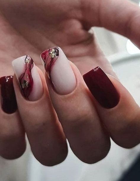 Nail Designs And Colors, Holiday Acrylic Nails, Ballet Nails, Marble Nail Designs, Weak Nails, Red Marble, Nude Nail Designs, Floral Nail Designs, Girly Acrylic Nails