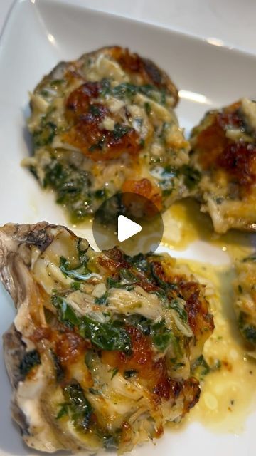 Rockafeller Oysters Recipes, Broiled Oysters, Oysters Rockefeller, Oyster Recipes, Instagram Recipes, Seafood Boil, Seafood, On Instagram, Instagram