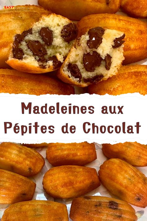 Découvrez cette délicieuse recette de madeleines vanille aux pépites de chocolat, parfaite pour un goûter gourmand. Faciles à réaliser, super moelleuses, et vraiment savoureuses, ces madeleines régaleront vos papilles ! Cake Factory, Beignets, Biscuits, Fruit