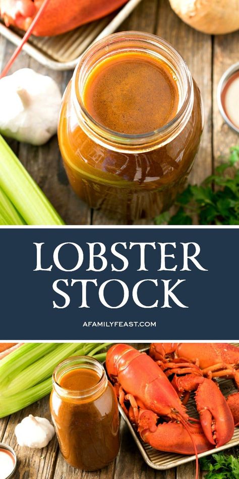 A super flavorful lobster stock recipe for use in soups, stews and casseroles. Stews And Casseroles, Family Feast Recipes, Lobster Bisque Recipe, Lobster Stock, Feast Recipes, Seafood Stock, Stock Recipes, Easy Foods, Bisque Recipe