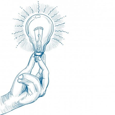 Hand drawn new idea concept with hand ho... | Free Vector #Freepik #freevector #hand #light #hand-drawn #idea Light Bulb Sketch, Brain Illustration, Novo Post, Entrepreneur Life, Certificate Design, Cartoon Wallpaper Iphone, Creative Poster Design, Wireframe, Creative Posters