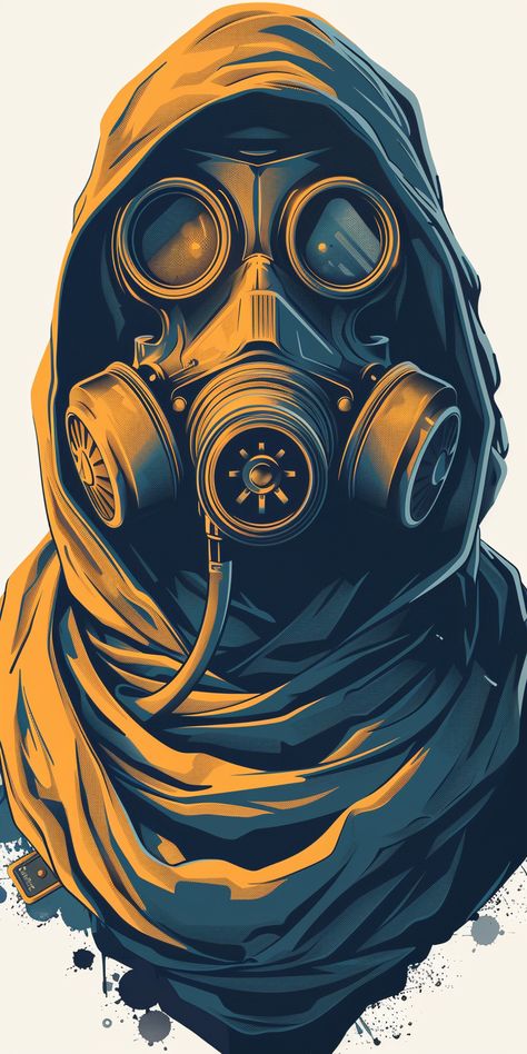 Gas Mask Art Anime, Gasmask Reference, Mask Apocalypse, Gasmask Art, Gas Mask Tattoo, Cyberpunk Mask, Black And White Wallpaper Iphone, Gas Mask Art, Apocalypse World