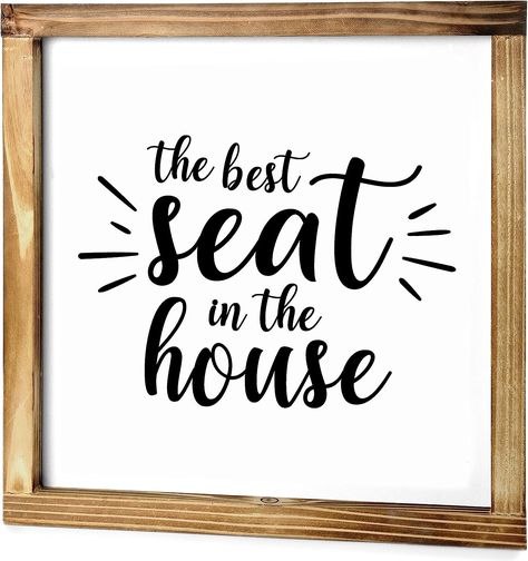 Best Seat in the House Bathroom Sign 12x12 Inch - Best Seat in the House Wall Decor, Bathroom Decor Best Seat in the House Sign Best Seat In House Farmhouse Bathroom Letter Board Ideas, Guest Kitchen, Rustic Farmhouse Bathroom Ideas, Cute Bathroom Signs, Homestead Inspiration, Rustic Bathroom Wall Decor, Modern Farmhouse Bathroom Decor, Potty Humor, House Wall Decor