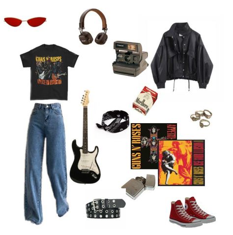 90s Rock Band Outfits, 90s Band Outfits, Rock N Roll Outfit Ideas, 89s Aesthetic, Rock And Roll Spirit Week Outfit, 80 Rock Outfits, Rock N Roll Clothes, Rock Music Outfit, 80s Rock Band Outfits