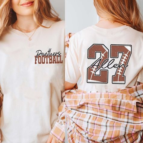 🌟 🌟 🌟 🌟 4 star review from Emily L.: Football Tees Tshirts were super cute and costumer services was exceptional, but the shirts run small. I normally wear a medium but def needed a large. https://limeberrydesigns.com/products/custom-football-team-name-and-number-tee-with-front-and-back-design Football Numbers, Football Team Names, Summer Graphic Tee, Custom Football, Team Name, Fashion 2024, Elegant Shirt, Graphic Shirt, Design Product