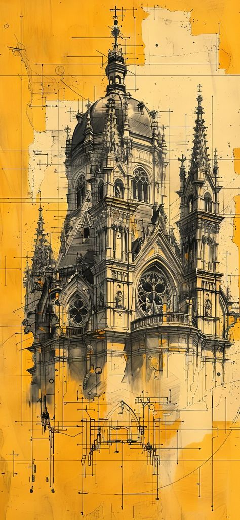 Gothic Architecture Painting, Architecture Pencil Drawing, Gothic Architecture Sketch, Architecture Concept Drawings Sketches, Gothic Architecture Drawing, Goth Architecture, Travel Tattoo Ideas, Architecture Antique, Travel Tattoos