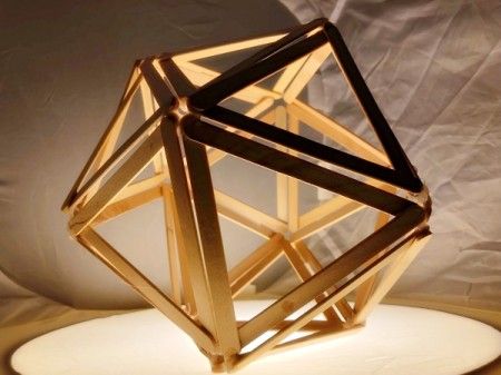 Popsicle Stick Geometric Sculpture - sitting on a light box 3d Popsicle Stick Art, 3d Popsicle Stick Crafts, Popsicle Stick Sculpture Art, Popsicle Stick Sculpture, Stick Sculpture, Pop Stick Craft, Craft Stick Projects, Popsicle Stick Art, Ice Cream Stick Craft