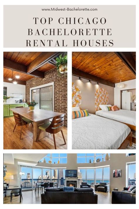 Perfect rental houses for large groups staying in Chicago. Instaworthy rental house for bachelorette groups in Chicago. Chicago Bachelorette Party, Chicago Bachelorette, Rental House, Big City, Best Location, Staying In, House Rental, Bachelorette Party, I Know