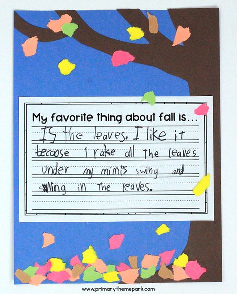 Free Fall Writing Craftivity for Kindergarten and First Grade. Super cute and easy to make! #fallteachingideas #writingprompts #kindergarten #firstgrade #fallwritingactivities Fall Writing Craftivity, Fall Writing Activities, First Grade Crafts, 1st Grade Crafts, Grade 1 Art, Autumn Teaching Ideas, Second Grade Writing, Writing Craftivity, First Grade Art