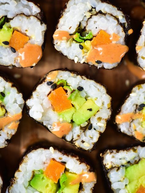 Sweet Potato Sushi Roll - Sims Home Kitchen Sweet Potato, Sweet Potato Sushi Roll, Sweet Potato Sushi, Sims Home, Spring Roll, Sushi Roll, Sushi Rolls, Spring Rolls, Korean Food