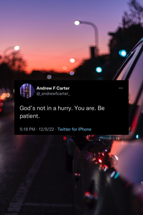 God’s not in a hurry, you are. Slow down! Don’t try to run ahead of Him. His timing is perfect. Church out this video if you need a little encouragement —> https://youtu.be/ktJNWULwB4E God Is Not In A Hurry You Are, Stay Focused On God, His Timing Is Perfect, God Answers Prayers, Finding Strength, When Life Gets Tough, Staying Focused, Christian Things, Answered Prayers