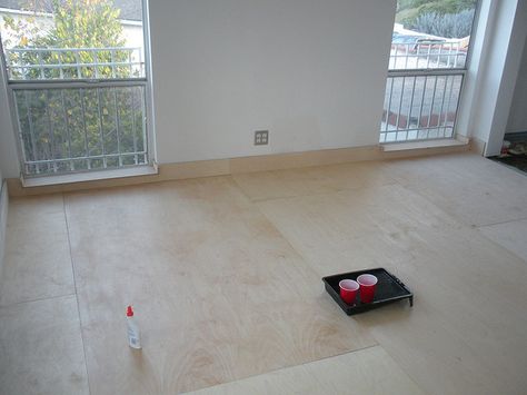 Plywood Sheet Flooring, Birch Plywood Floor, Plywood Flooring Ideas, Panel Flooring, Diy Wood Floors, Terrazzo Floor, Plywood Interior, Plywood Floor, Attic House