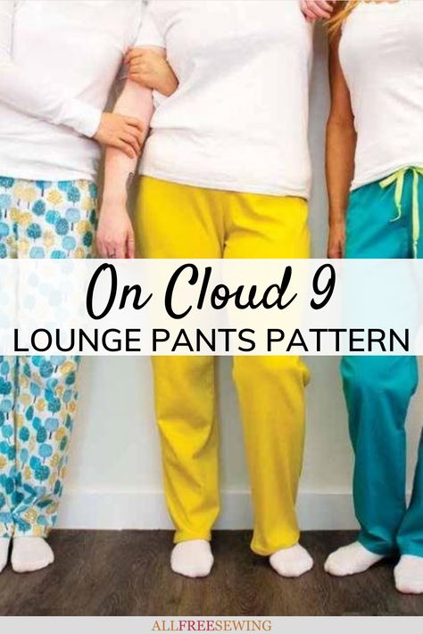 This tutorial for how to make lounge pants also includes step-by-step sewing instructions and comes with a free printable pattern in sizes S-XL, meaning this sewing tutorial is budget-friendly and easy to sew. Diy Lounge Pants, Mens Pajama Pants Pattern Free, Diy Pajama Pants, Lounge Pants Pattern, Sew Pajamas, Pajama Pants Pattern Free, Pajama Pants Pattern, Pants Pattern Free, Boys Pajama Pants