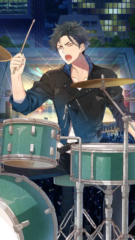 Anime Drummer Guy, Anime Musician, Lucy Blueroses, Drummer Art, Boy Drawing, Perspective Art, Small Drawings, Hypnosis Mic, Guy Drawing