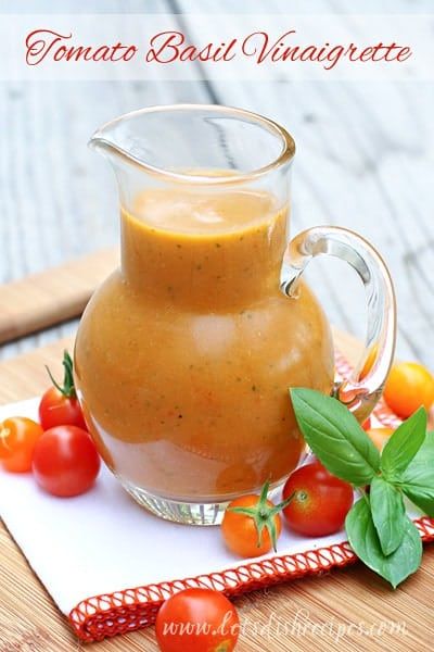 Abundance Of Tomatoes, Basil Vinaigrette, Salad Dressing Recipes Homemade, Marinade Sauce, Homemade Salads, Homemade Salad Dressing, Garden Recipes, I Really Appreciate, Tomato Basil