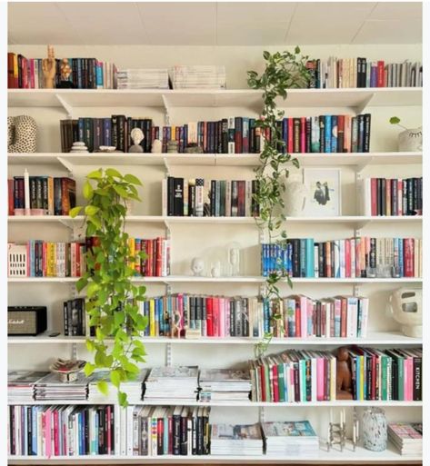 Track Shelving Office, Track Shelving Ideas, Shelving Office, Track Shelving, Shelving Wall, Shelving Ideas, Shelf Styling, Living Room Wall, Bookcase