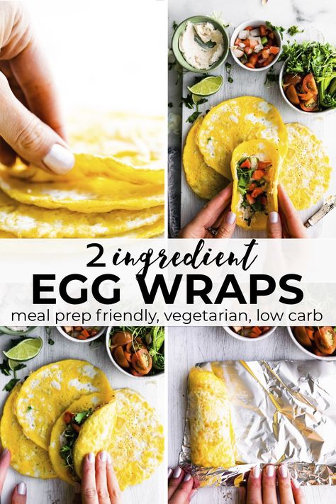 These paleo breakfast egg wraps are rich in protein, with the power of eggs! It’s a customizable, easy meal prep recipe with just 2 ingredients as the base. Keto, low carb and vegetarian, too! #paleo #eggs #mealprep #keto #vegetarian Wraps Vegetarian, Healthy Paleo Breakfast, Egg Wraps, Egg Wrap, Vegetarian Meal Prep, Organic Eggs, 2 Ingredient, Paleo Breakfast, Breakfast Meal Prep