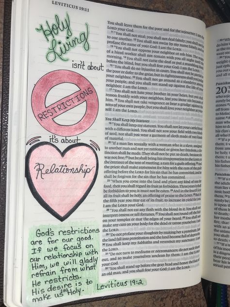 Leviticus Bible Journaling Notes, Jesus Crafts For Adults, Leviticus Bible Study Notes, Leviticus Bible Study, Leviticus Bible Journaling, Bible Highlights, Biblical Motivation, Leviticus 19, Bible Drawings