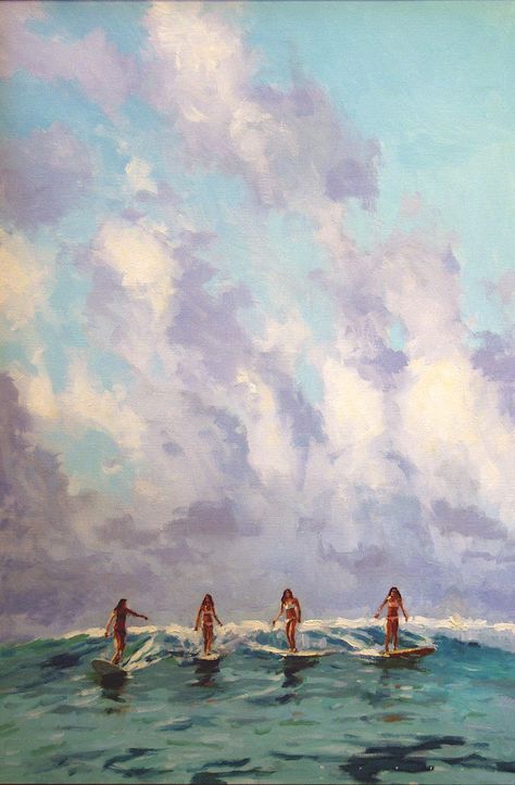 Paintings To Recreate Inspiration, Oil Painting Wall Art, Art Beach Painting, Nature Painting Inspiration, How To Paint A Wave, Inspirational Pictures Art, Easy Wave Painting, Painting Wall Collage, Beach Theme Painting