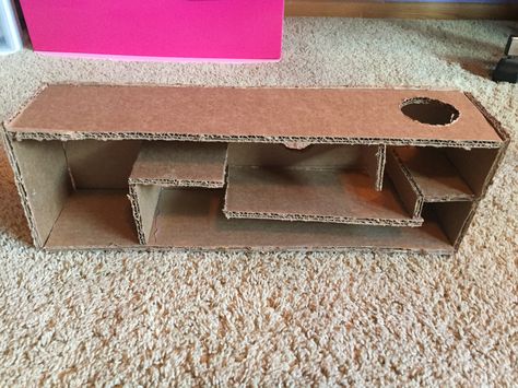 DIY Syrian Hamster Hideout  L18 in•W6 in•H4 in Hamster Toys Diy, Diy Mouse Toys, Diy Hamster Toys, Hamster Diy Cage, Gerbil Toys, Yogurt Container, Hamster Hideout, Fancy Mouse, Hamster Diy