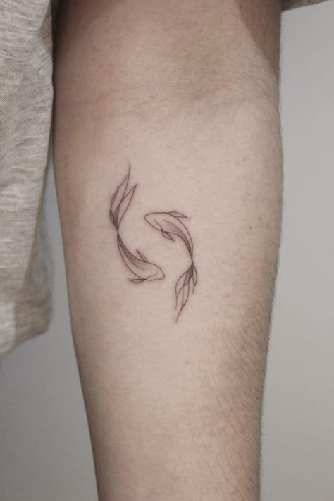 Small Pisces Tattoos Fish, Two Fishes Tattoo, Pisces Tattoo Fish, Fish Line Tattoo, 2 Fish Tattoo, Little Fish Tattoo, Two Fish Tattoo, 2 Koi Fish Tattoo, Two Koi Fish Tattoo