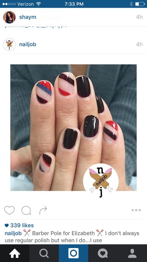 Barber Nails, Barber Pole, Nail Ideas, Gel Nails, Nail Art, Nails, Beauty, Art, Nail Arts