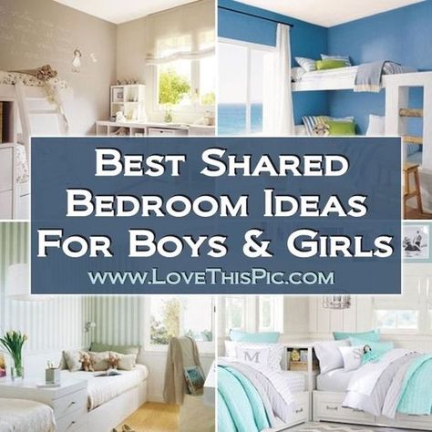 Best Shared Bedroom Ideas For Boys And Girls Two Kids Bedroom, Two Kids Bedroom Design, Teen Shared Bedroom, Design Small Room, Shared Bedroom Ideas, Pinterest Boys, Small Shared Bedroom, Bedroom Ideas For Boys, Boy And Girl Shared Room