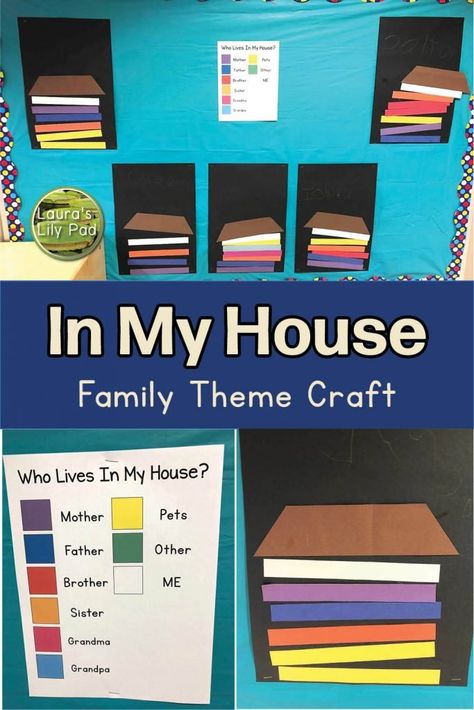 Preschool Family Art Projects, Homes Preschool Theme Activities, Preschool Construction, Preschool Theme Activities, Family Art Projects, Preschool Family, August Themes, All About Me Preschool, House Craft