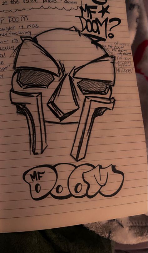 Mf Doom Drawing, Doom Drawing, Easy Graffiti, Easy Graffiti Drawings, Graffiti Writing, Graffiti Doodles, Mf Doom, Graffiti Style Art, Graffiti Drawing