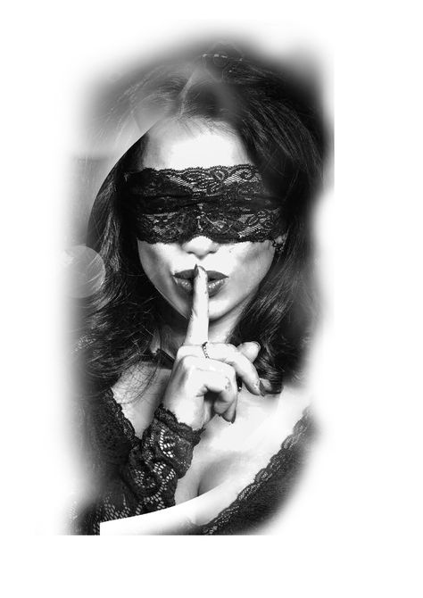 Silence Tattoo Design, Blindfold Photography, Blindfolded Woman Tattoo, Speak Tattoo, Silent Tattoo, Speak No Evil Tattoo, Silence Tattoo, Shhh Tattoo, No Evil Tattoo