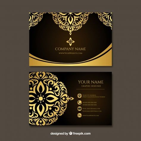 Visiting Cards Design For Jewellery Shop, Fashion Business Card, Fashion Business Cards, Gold Business Card, Visiting Card Design, Gourd Lamp, Business Cards Design, Free Business Cards, Visiting Card