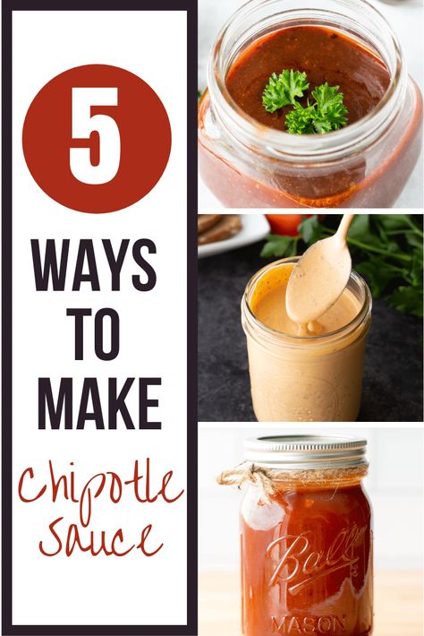 Five ways to use smokey spicy chipotle peppers in adobo sauce to make a delicious chipotle sauce for any and every occasion! Chipotle Hot Sauce Recipe, Chipotle Pepper Recipes, Chipotle Pepper Sauce, Raspberry Chipotle Sauce, Chipotle Tofu, Chipotle Peppers In Adobo Sauce, Adobe Sauce, Shrimp Tacos Easy, Quick Soup Recipes