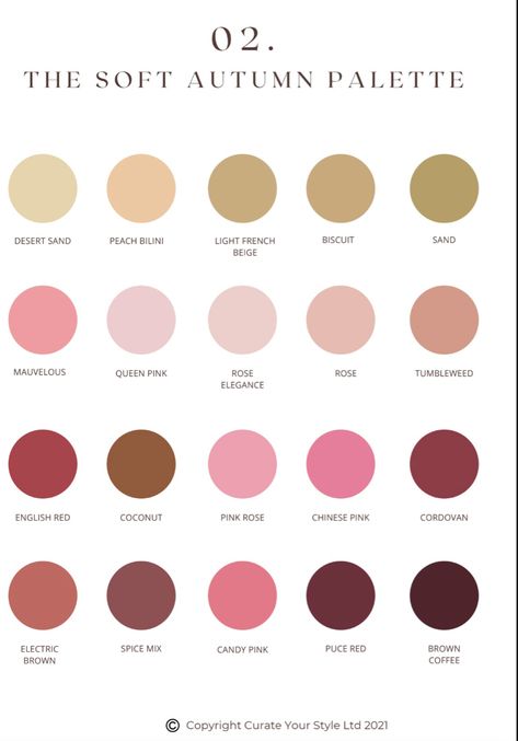 Fall Pink Palette, Pink For Soft Autumn, Soft Autumn Pink Outfit, Soft Autumn Neutral Color Palette, Soft Autumn Asian, Soft Autumn Nails Color Palettes, Soft Autumn Pink, Pink Fall Color Palette, Soft Autumn Hair Color Red