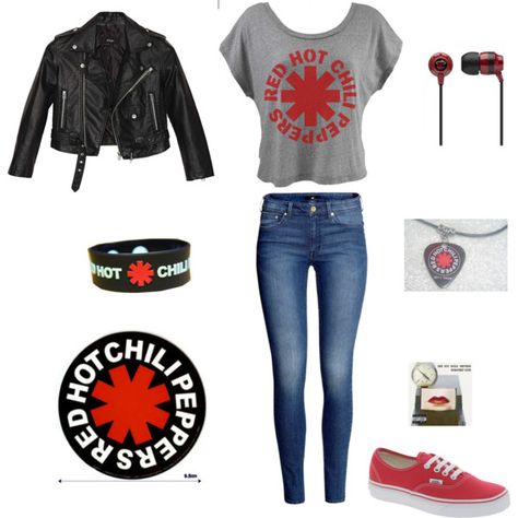 Red hot chili peppers outfit leather jacket blue skinny jeans red vans Red Hot Chilli Pepper Concert Outfit, Red Hot Chilli Peppers Concert Outfit, Rhcp Concert Outfit, Red Hot Chili Peppers Concert Outfit, Red Hot Chili Peppers Background, Red Hot Chili Peppers Logo, Red Hot Chili Peppers Shirt, Red Hot Chilli Peppers Concert, Cute Concert Outfits