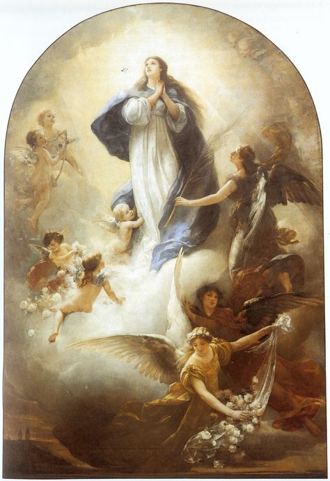 Ludwig von Löfftz. "Assumption of Mary" (1888) Surrounded By Angels, God Pray, Assumption Of Mary, Blessed Mary, Religious Pictures, 19th Century Paintings, Queen Of Heaven, Holy Rosary, Immaculate Conception