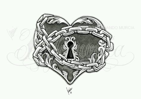 Truth! Chains And Locks Drawing, Locked Up Heart Tattoo, Heart With Lock Tattoo, Heart With Chains Tattoo, Lock Tattoos For Women Vintage, Chained Heart Tattoo, Locked Heart Tattoo, Tattoo Girlfriend, Padlock Tattoo