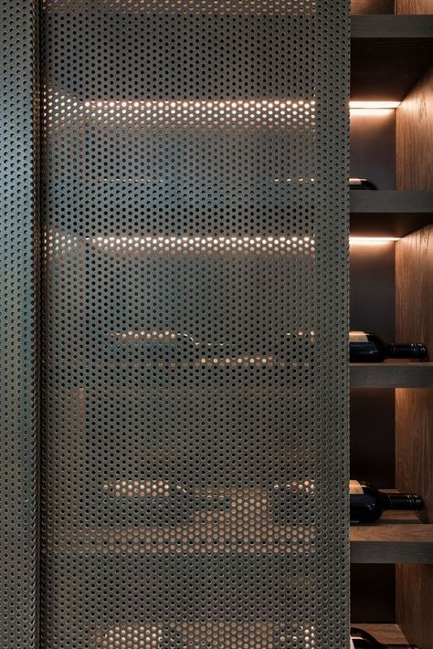 City Of London, Perforated Metal, Furniture Details, London United Kingdom, Wine Room, Wine Cabinets, Closet Design, Penthouse, Door Design