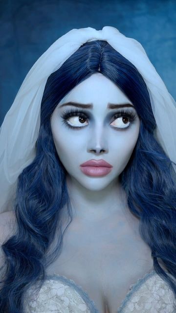 Corpse Bride Makeup Easy, Corpse Bride Veil, Corpse Bride Emily Alive, Emily Corpse Bride Costume, Corpse Bride Makeup, Emily Corpse Bride, Corpse Bride Costume, Bride Costume, Bride Veil