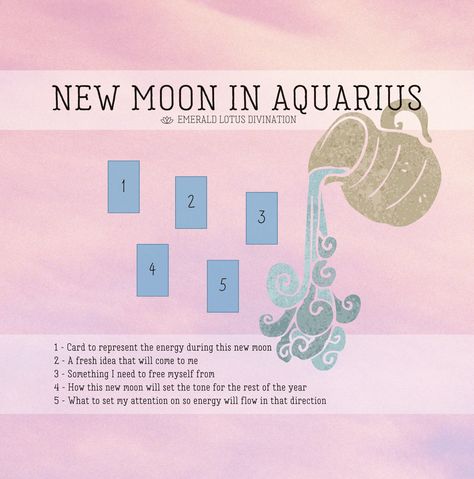 New Moon In Aquarius Ritual, New Moon In Aquarius Tarot Spread, Aquarius Tarot Spread, New Moon Aquarius, Aquarian Tarot, New Moon Tarot, New Moon Meaning, New Moon In Aquarius, Aquarius Tarot