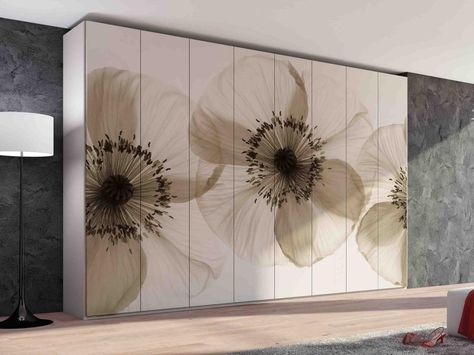 Pattern Wardrobe Design, Sunmica Door Designs, Diy Kast, Closet Wallpaper, Decor Closet, Diy Closet Doors, Creative Wall Design, Bedroom Closet Doors, Wardrobe Door Designs