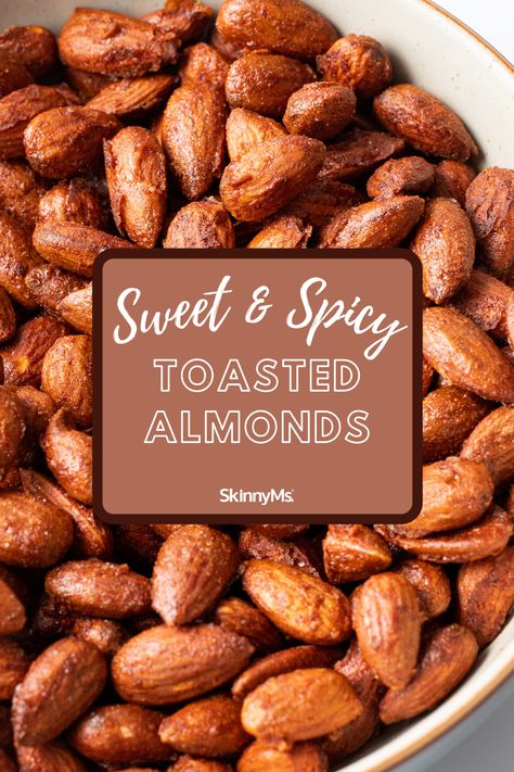 Sweet And Spicy Toasted Almonds Sweet And Spicy Almonds, Pb Desserts, Cloud Dessert, Spicy Almonds, Healthy Crackers, Spiced Almonds, Vegetable Chips, Macros Diet, Cocktail Party Food